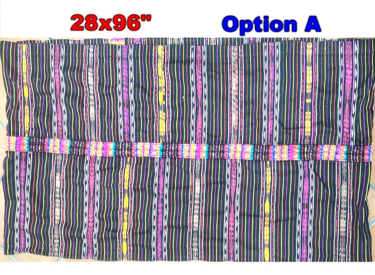 Vintage Handwoven Cotton CHICHICASTENANGO EMBROIDERY Textile Fabric Per Yard