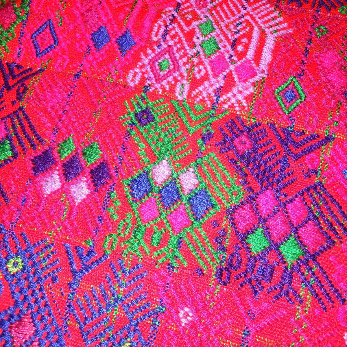 Guatemalan Purple ROOSTERS TSUTE- Tablecloth - Throw -Santo Domingo Xenacoj