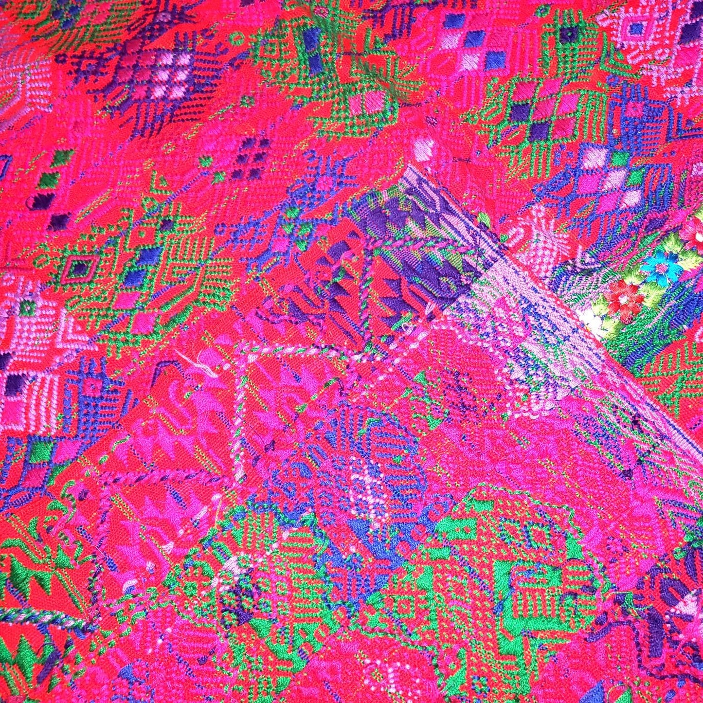 Guatemalan Purple ROOSTERS TSUTE- Tablecloth - Throw -Santo Domingo Xenacoj