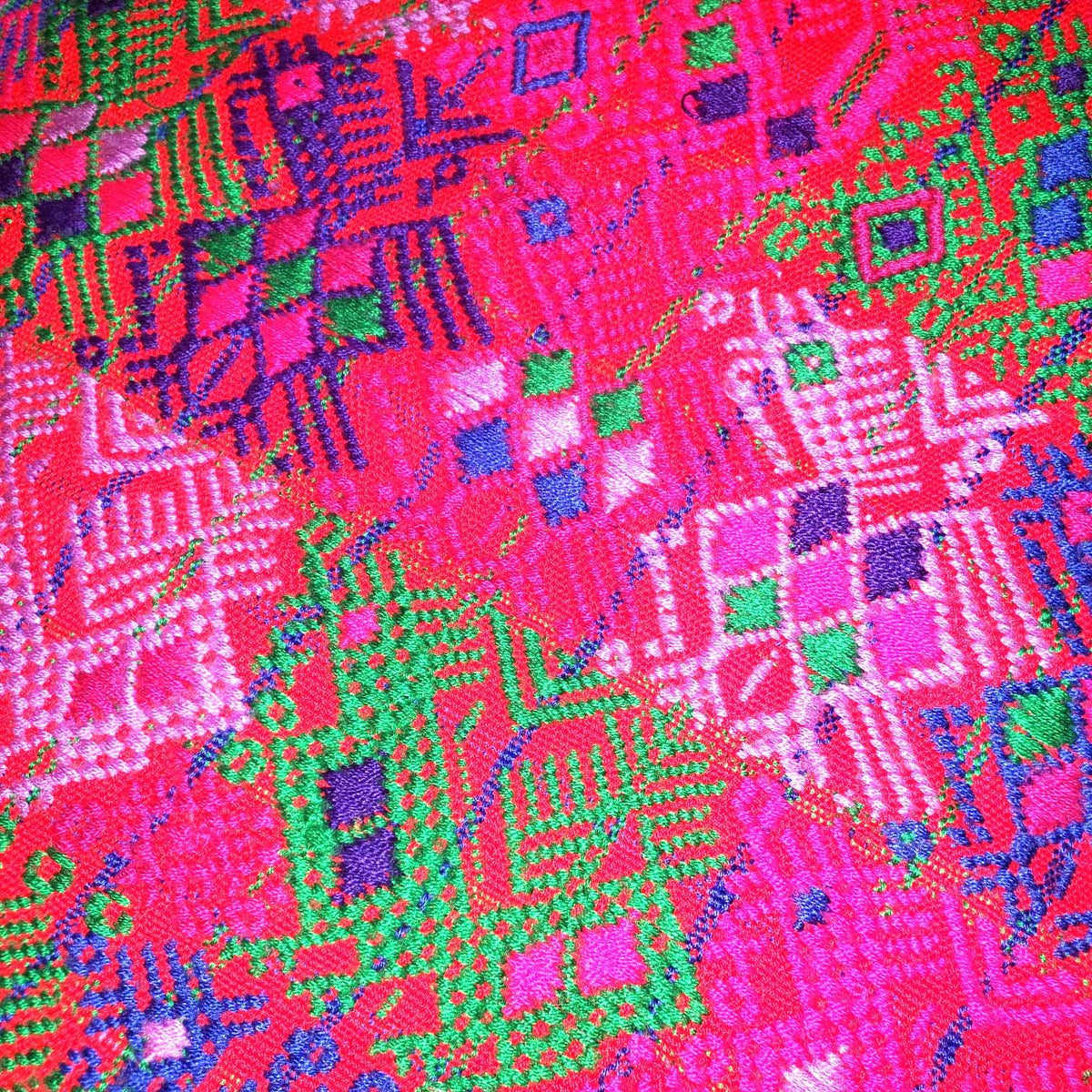 Guatemalan Purple ROOSTERS TSUTE- Tablecloth - Throw -Santo Domingo Xenacoj