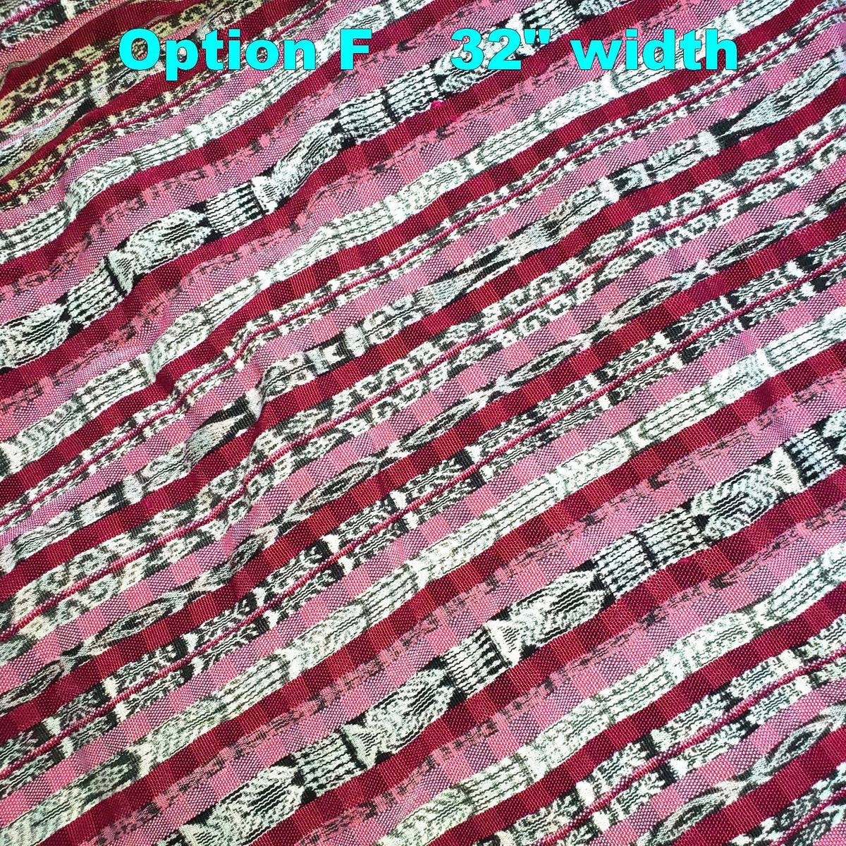 Guatemalan Unique Vintage IKAT SILK Fabric Per YARD- Hand Woven Ethnic Textile -