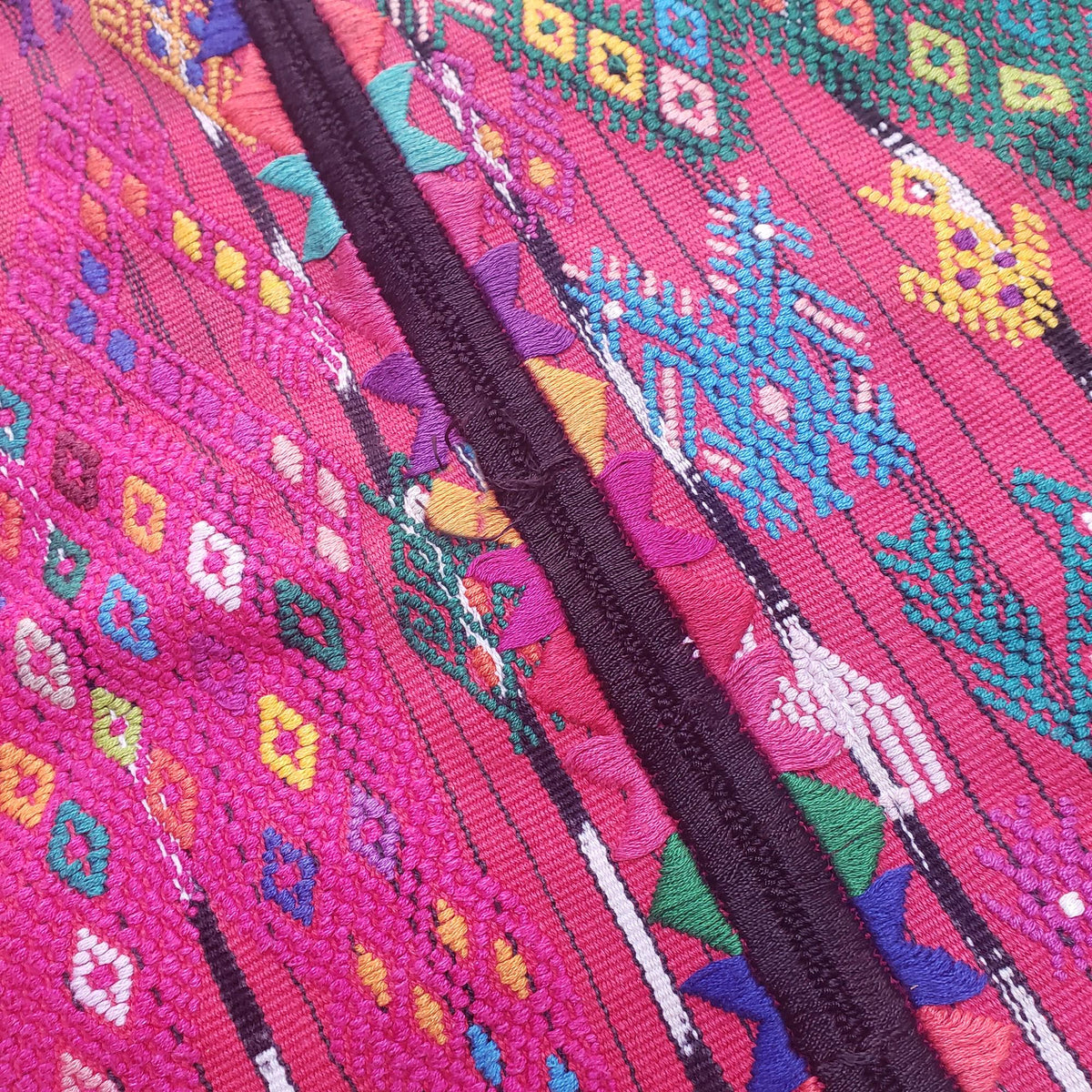 Vintage Guatemalan Red HORSES and EAGLES TSUTE - Chichicastenango Tablecloth - Throw