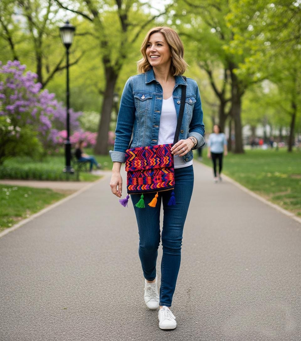 Guatemalan Huipil Crossbody PURSE, Handcrafted Upcycled Traditional Fabric, CHICHICASTENANGO Purse