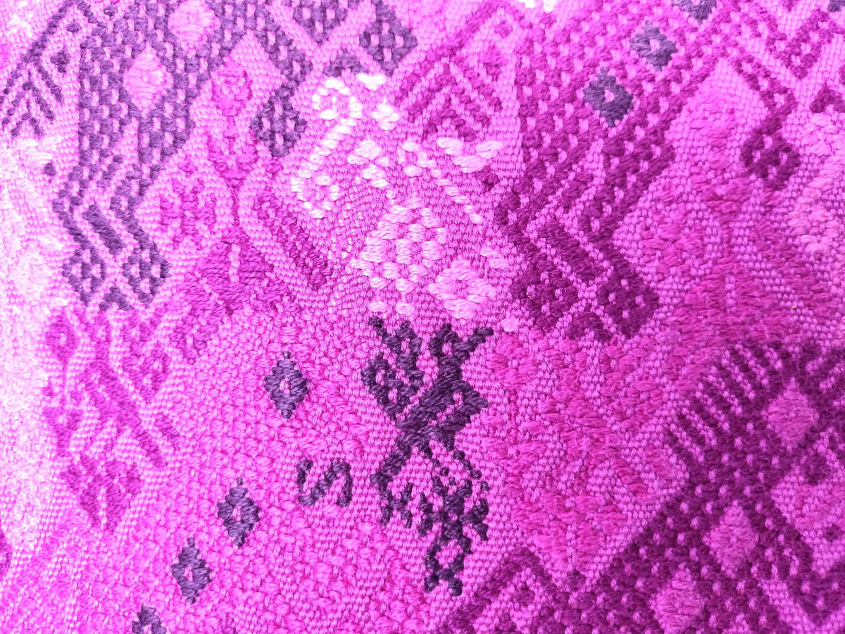 MINI Guatemala Hand Weaved Pillow, MONKEY and Horses Weaved Cushion 16x16, Burgundy NAHUALA Pillow Case
