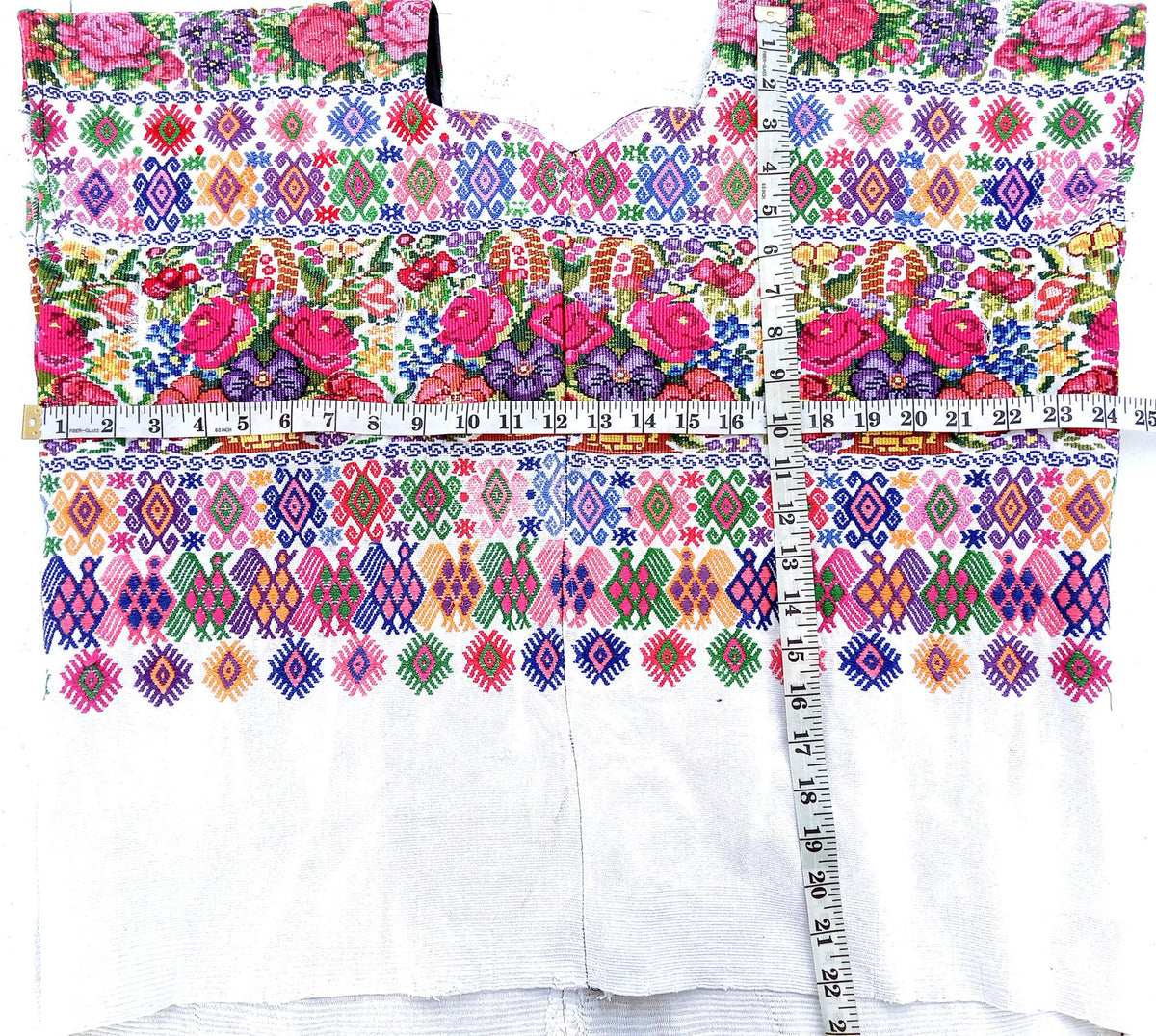Unique Handmade Weaved WHITE Cotton Huipil, "Mayan Floral and BIRDS" Style, TECPAN Tunique