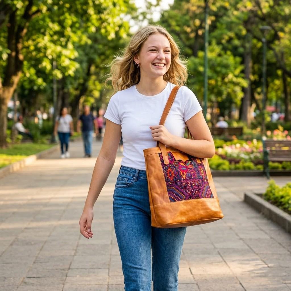 Authentic Leather Handwoven Tote SHOPPING BAG