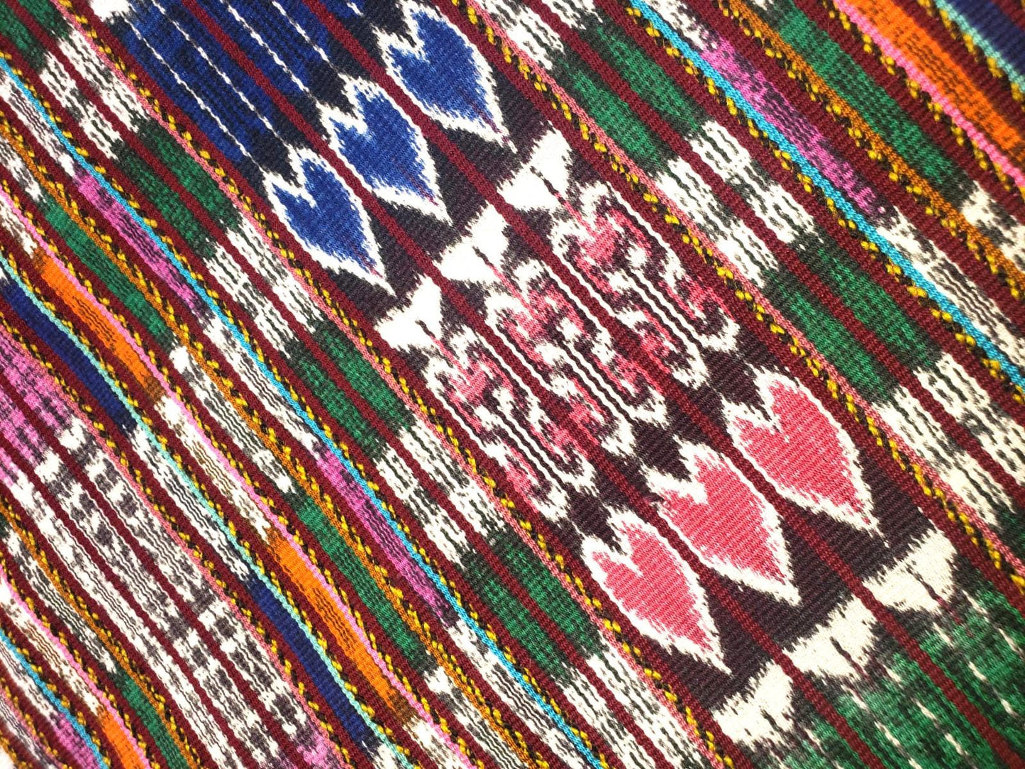 New Unique Handmade Weaved WOOL and Cotton Textile, Multicolor SOLOLA Corte, Fabric Per Yard
