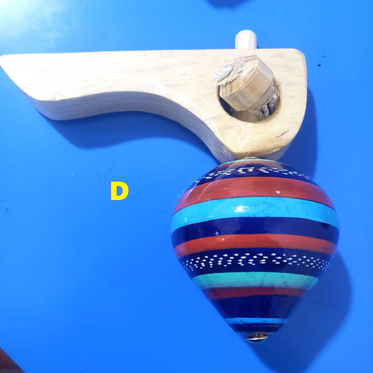 Guatemalan Spinning Wooden Top Toy: Handcrafted Kids' Gift