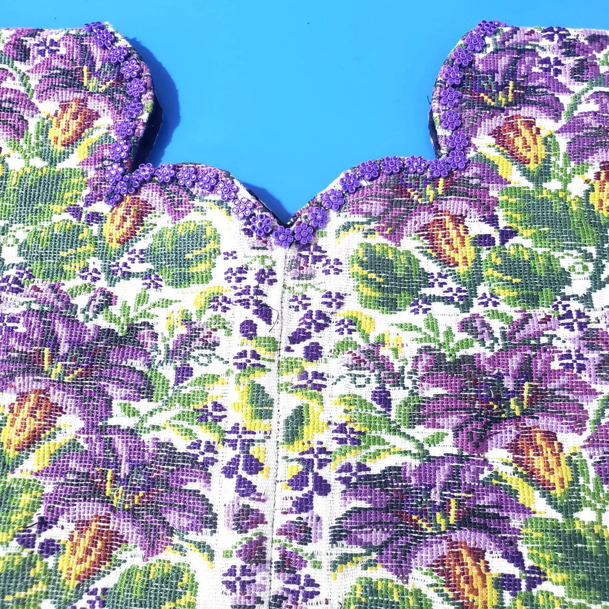 Handmade Weaved WHITE Cotton Huipil, "Mayan Floral" Style, TECPAN Tunique