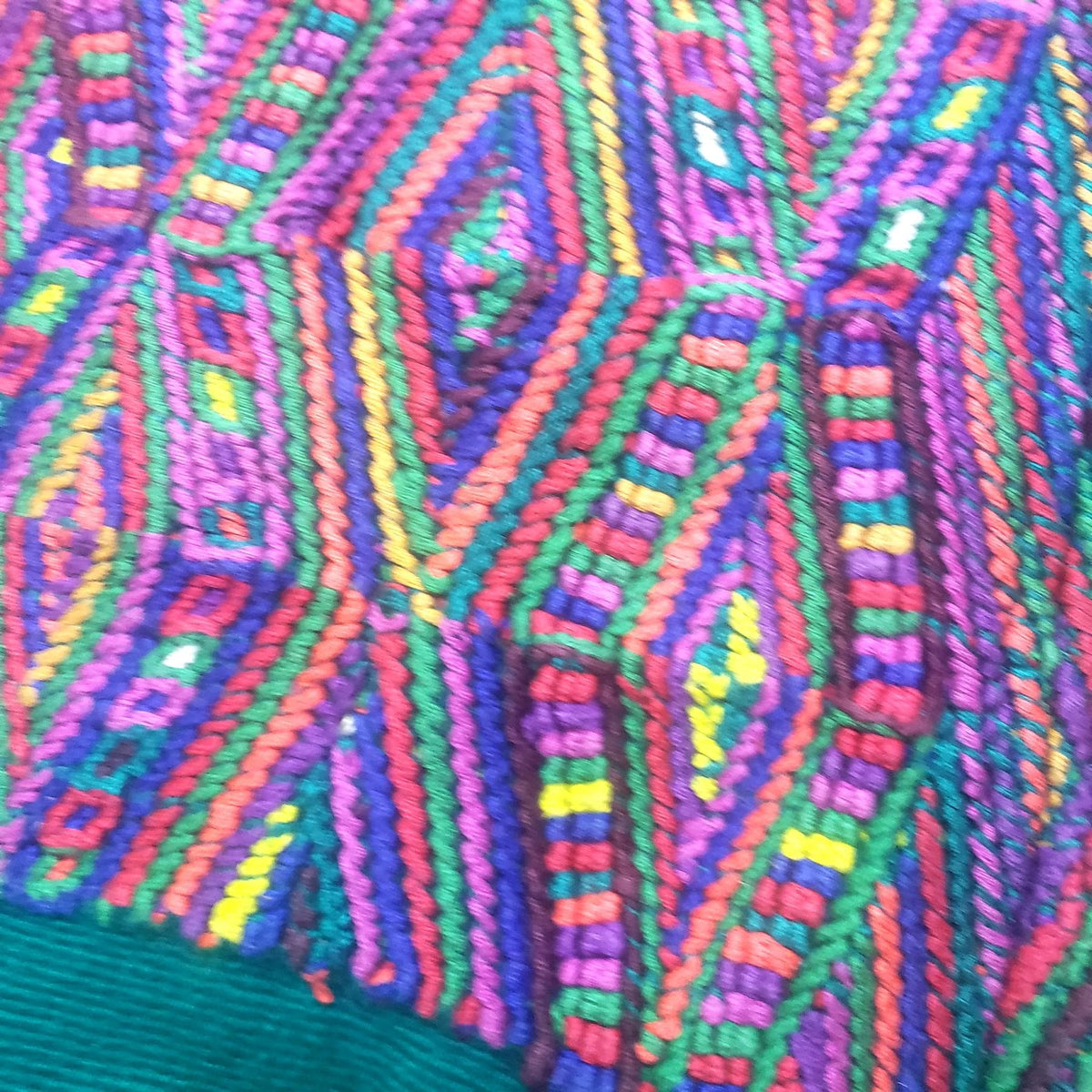 Vintage Guatemalan Unique Red Handmade Weaved Cotton -NEBAJ Huipil- Birds Horses and Geometric Patterns