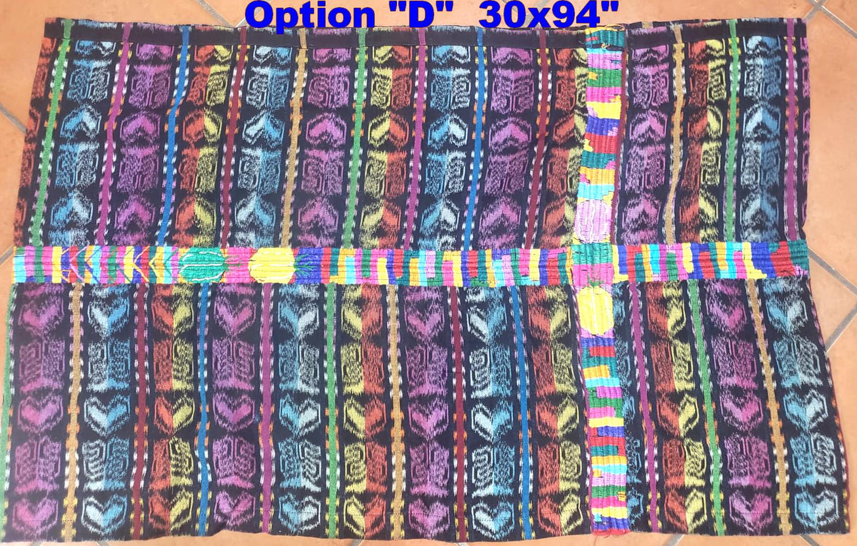 GUATEMALAN Nahuala Cotton IKAT Corte FABRIC Per Yard - Vintage Embroidered Hand Woven Fabric