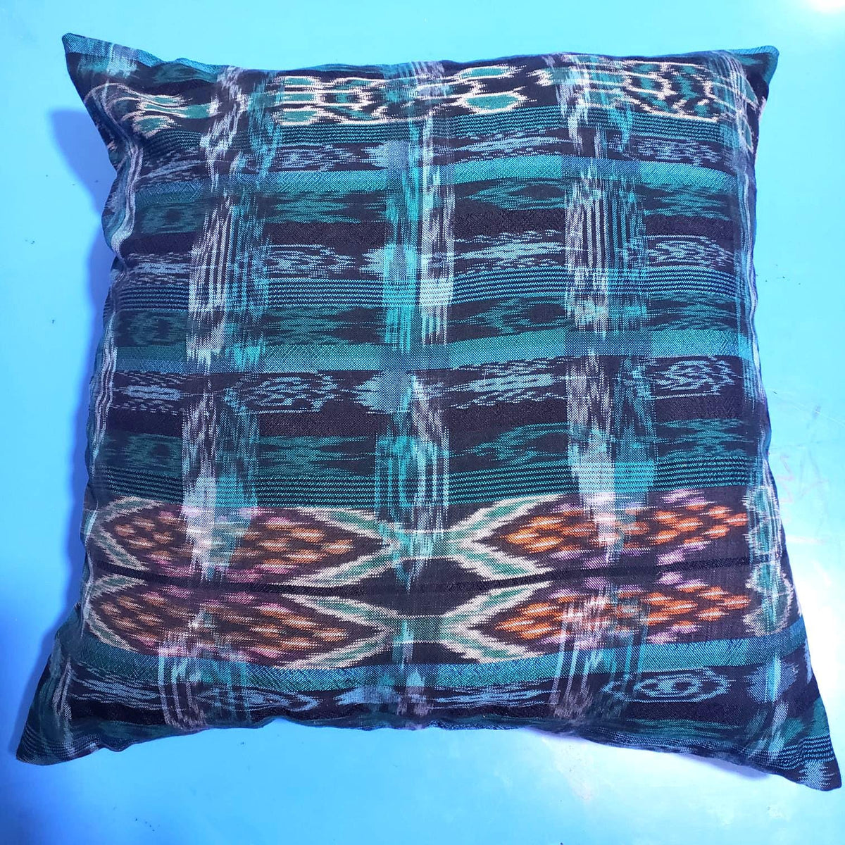 Cotton Handmade IKAT PILLOW Case CUSHION Cover -18x18- 20x20 Customizable Sizes
