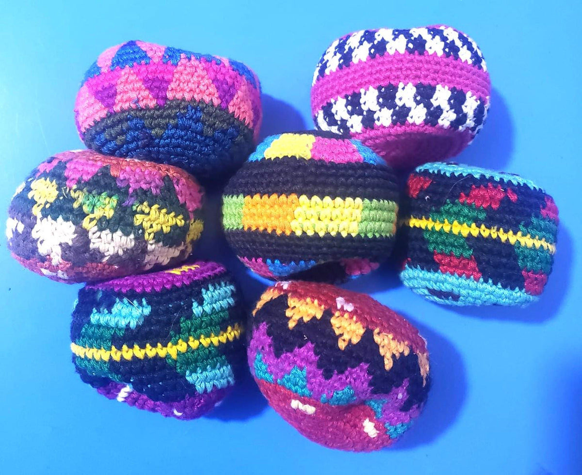 Handmade Guatemalan Hacky Sack – Soft & Slouchy Crocheted Footbag | Squishy Stress Relief Kick Bag