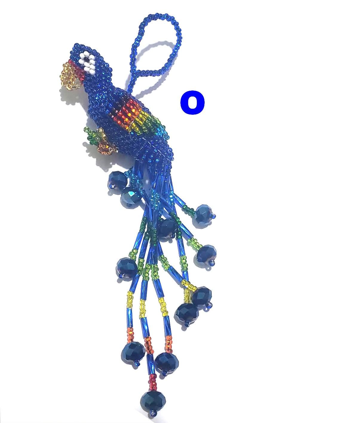 Beaded PARROT Ornament, Czech Glass Bird, For the BIRD Lovers