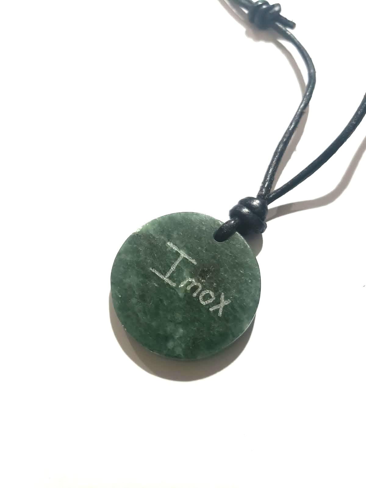 Guatemalan Dark Green Jade Mayan Nahual Pendant Necklace, Adjustable Waxed Cord Spiritual Jewelry