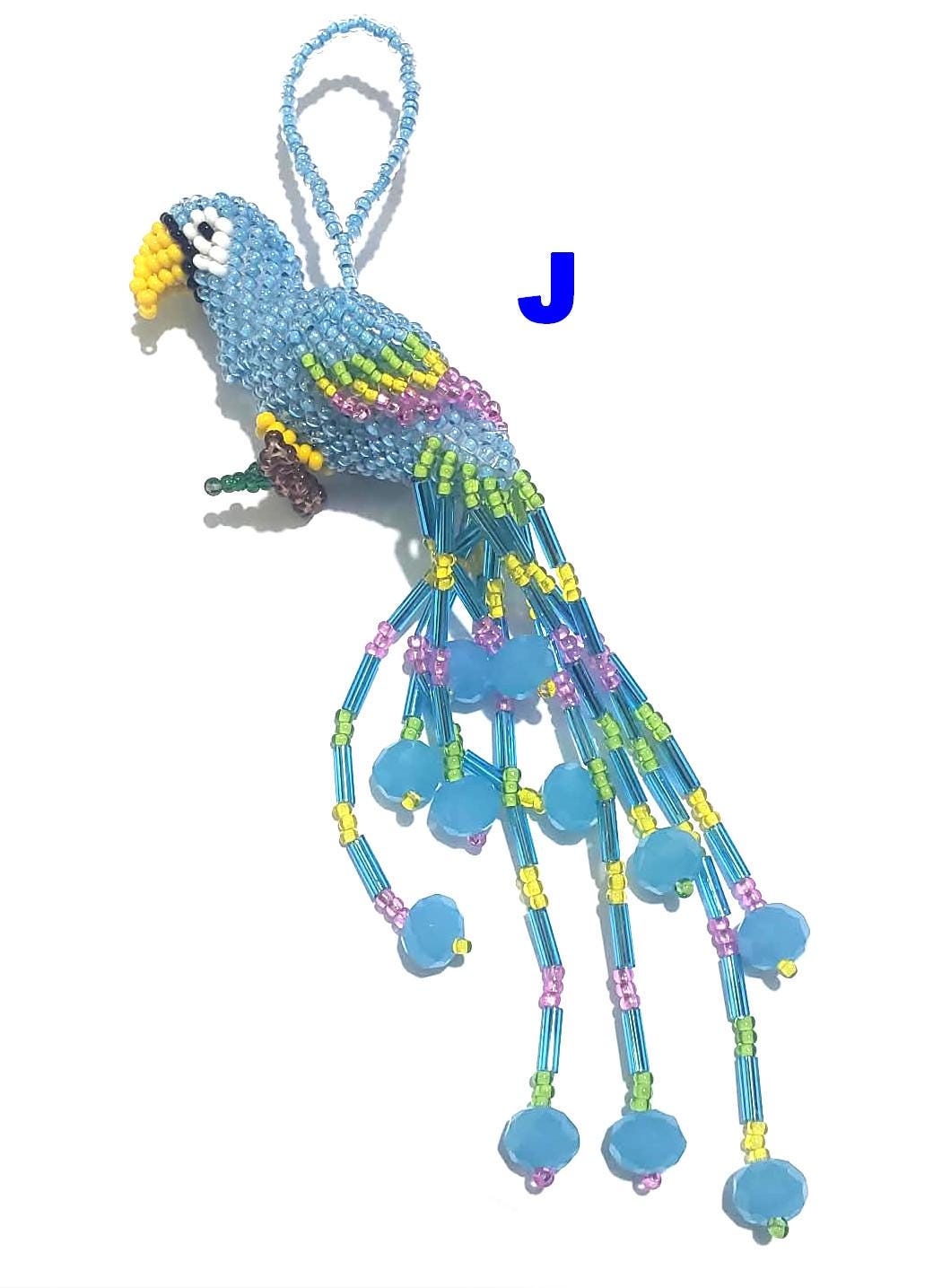 Beaded PARROT Ornament, Czech Glass Bird, For the BIRD Lovers