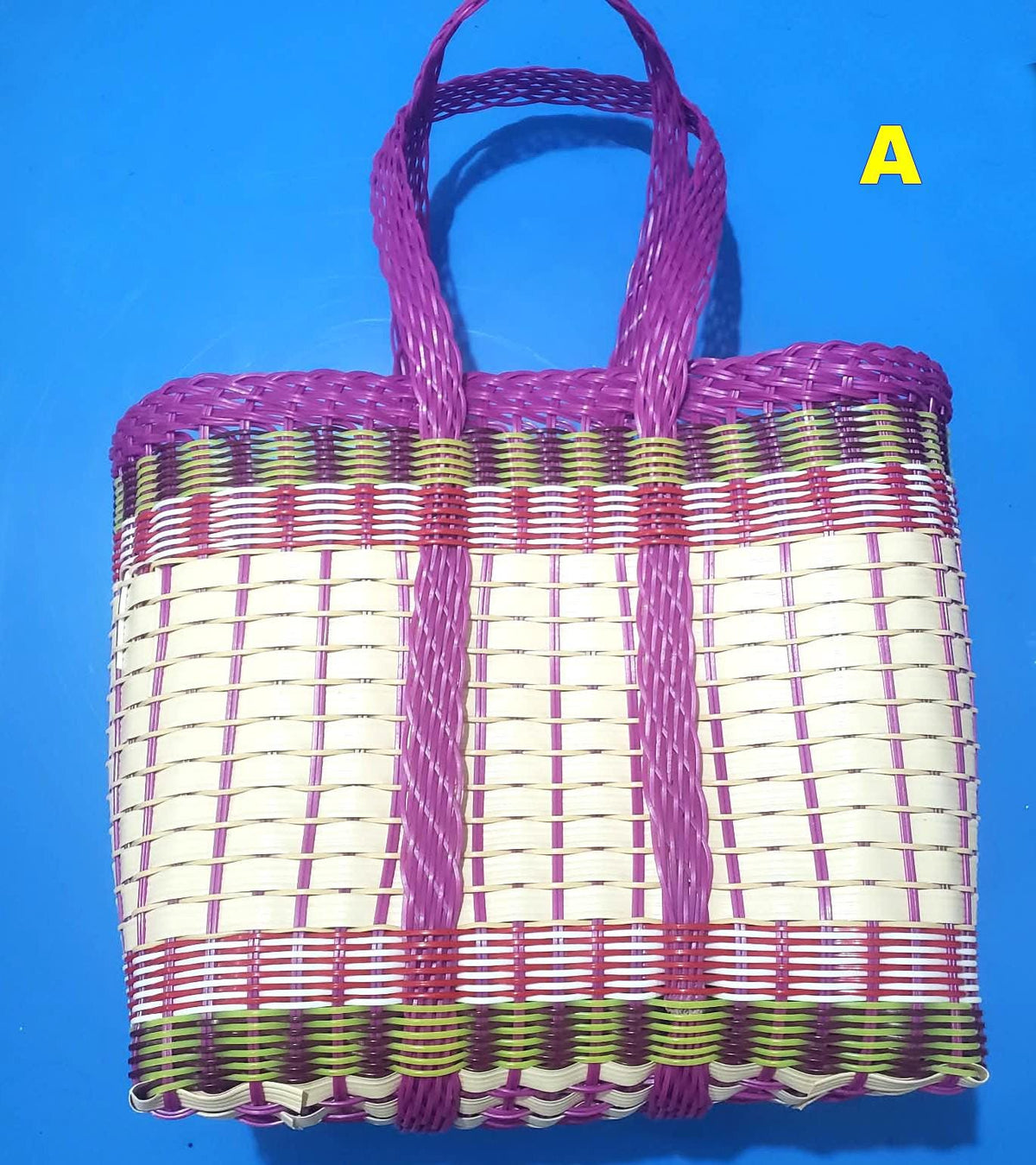 MEDIUM Woven Guatemalan Plastic MARKET Bag - Recycled Plastic