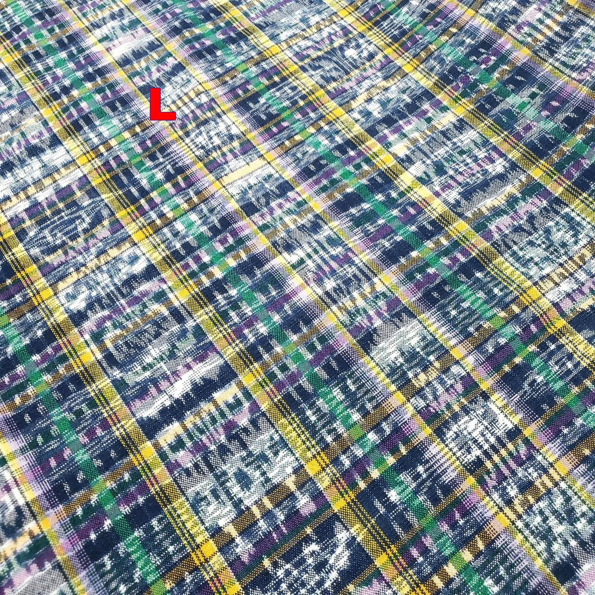 Guatemalan Unique Vintage Ikat Cotton fabric per yard, Hand Woven Ethnic Textile - 700 Corte