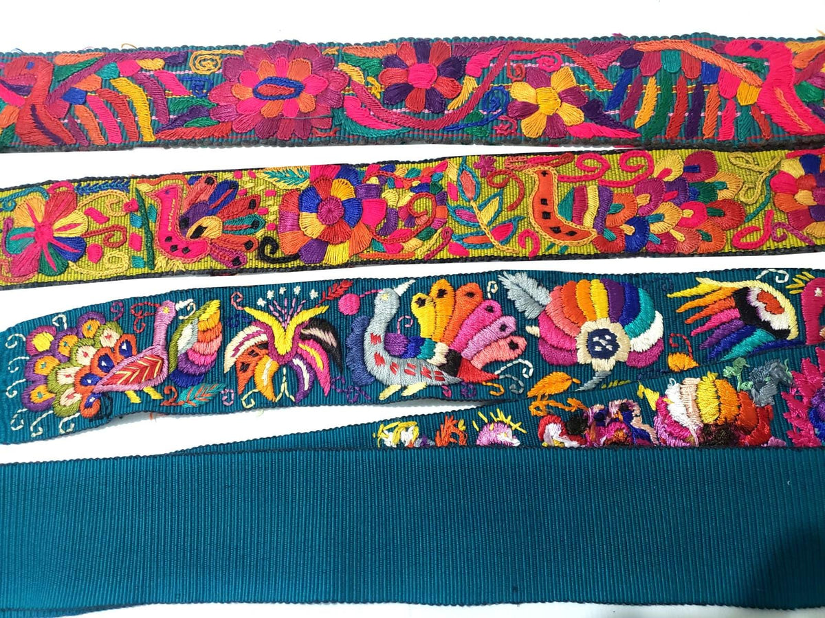 Vintage Guatemalan fajas -handmade embroidered belts-