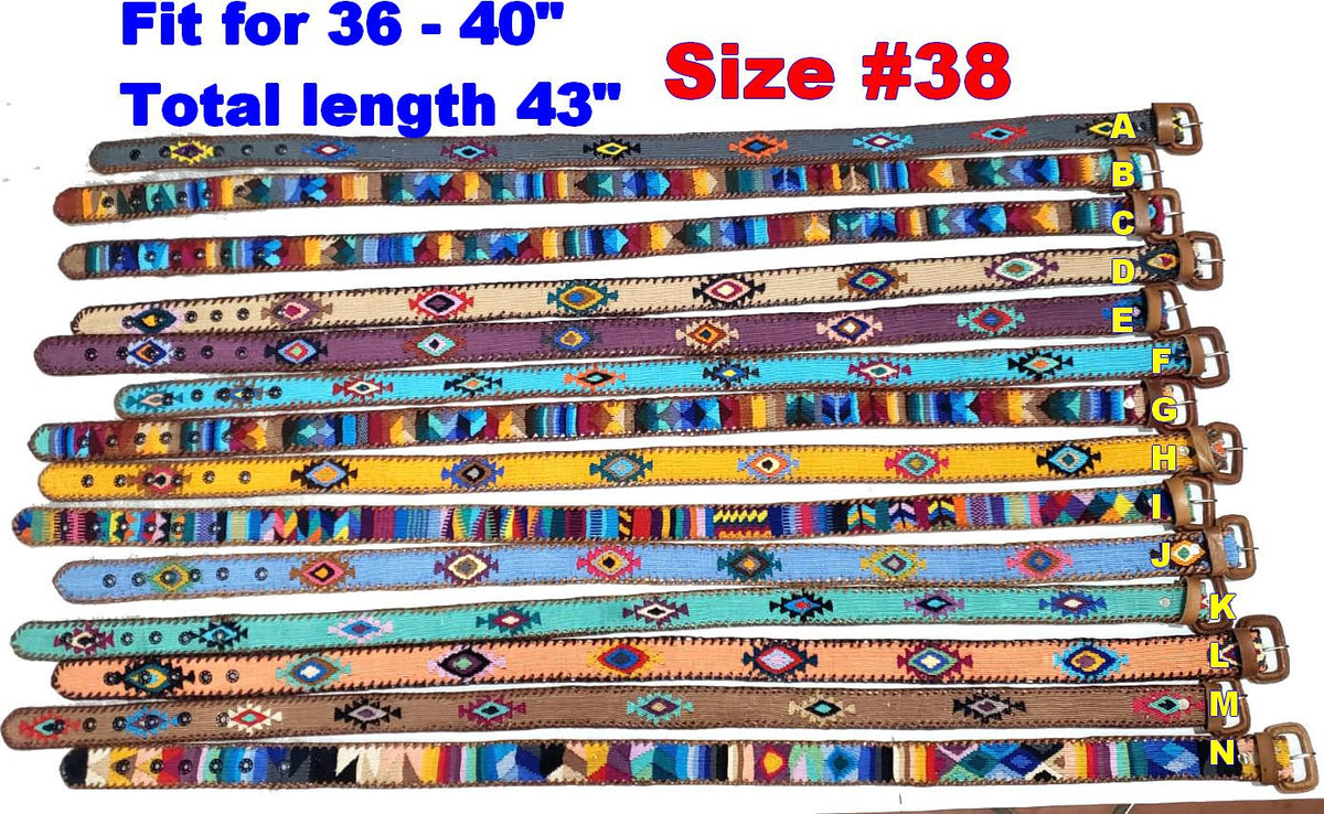 Lot of 2, 3 Authentic Handmade SILK Leather Braided UNISEX Belt, Colorful Woven Design with Buckle and Loop