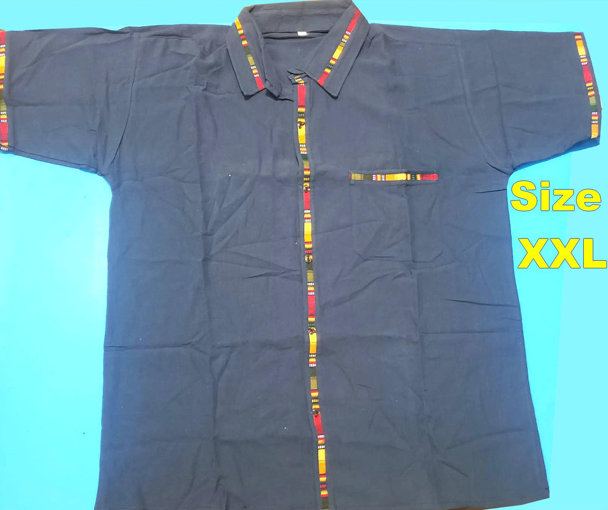 Men's Handwoven Accent Button Down Shirt, Guatemalan Fair Trade Short Sleeve Top, Breathable Cotton Summer Shirt