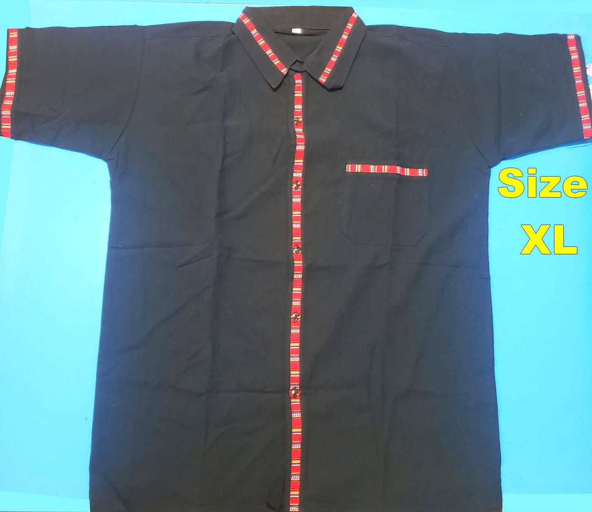 Men's Handwoven Accent Button Down Shirt, Guatemalan Fair Trade Short Sleeve Top, Breathable Cotton Summer Shirt