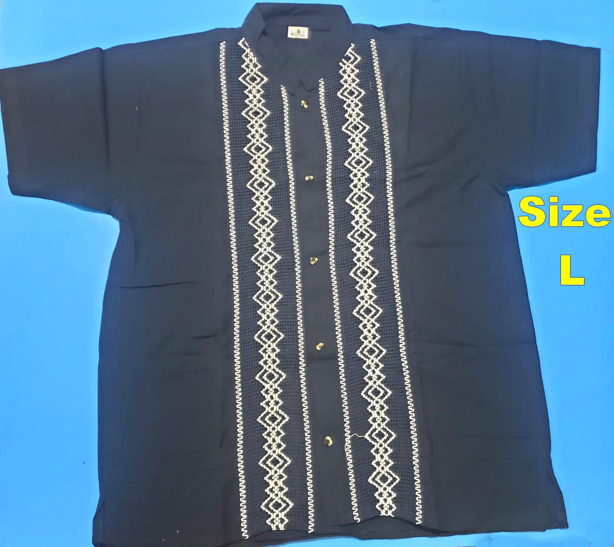 Vintage Off-White Lace-Trim Guayabera Shirt - Cuban Wedding Shirt for Men, Summer Casual - Size Small