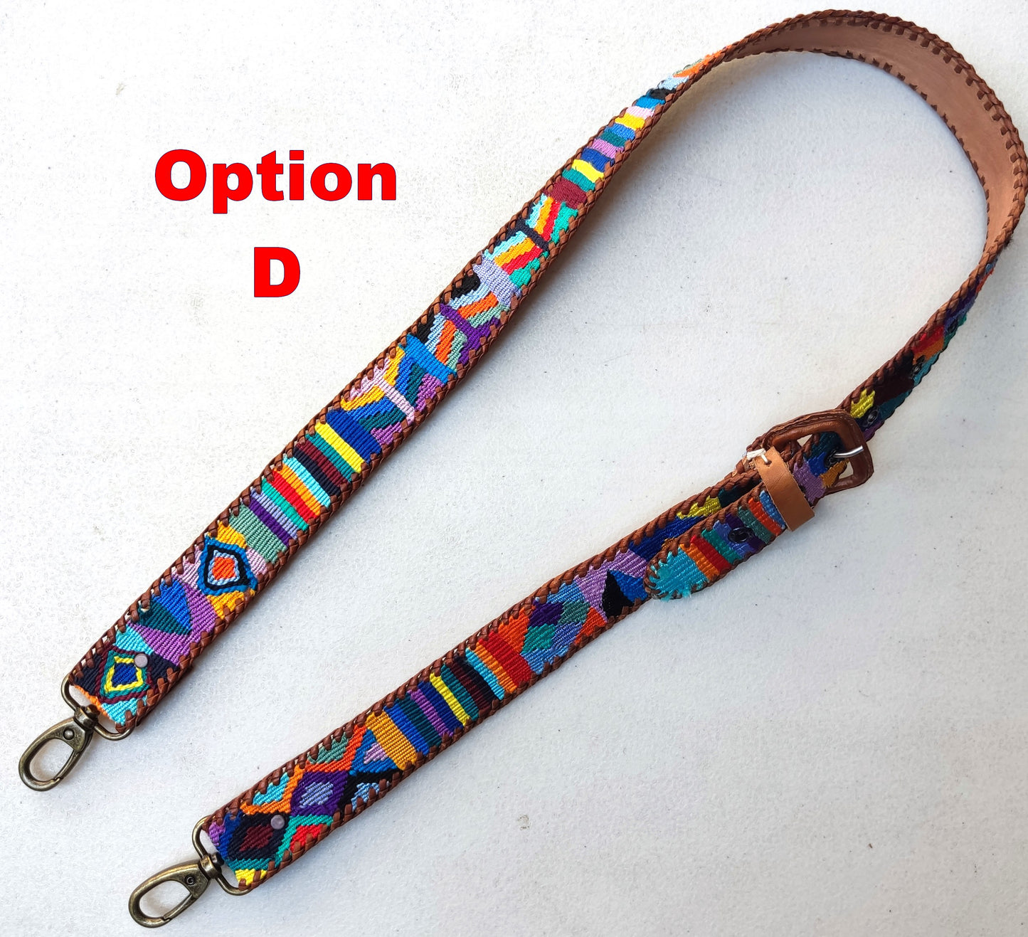 Guatemalan handmade braided authentic leather weaved silk camera/bag strap