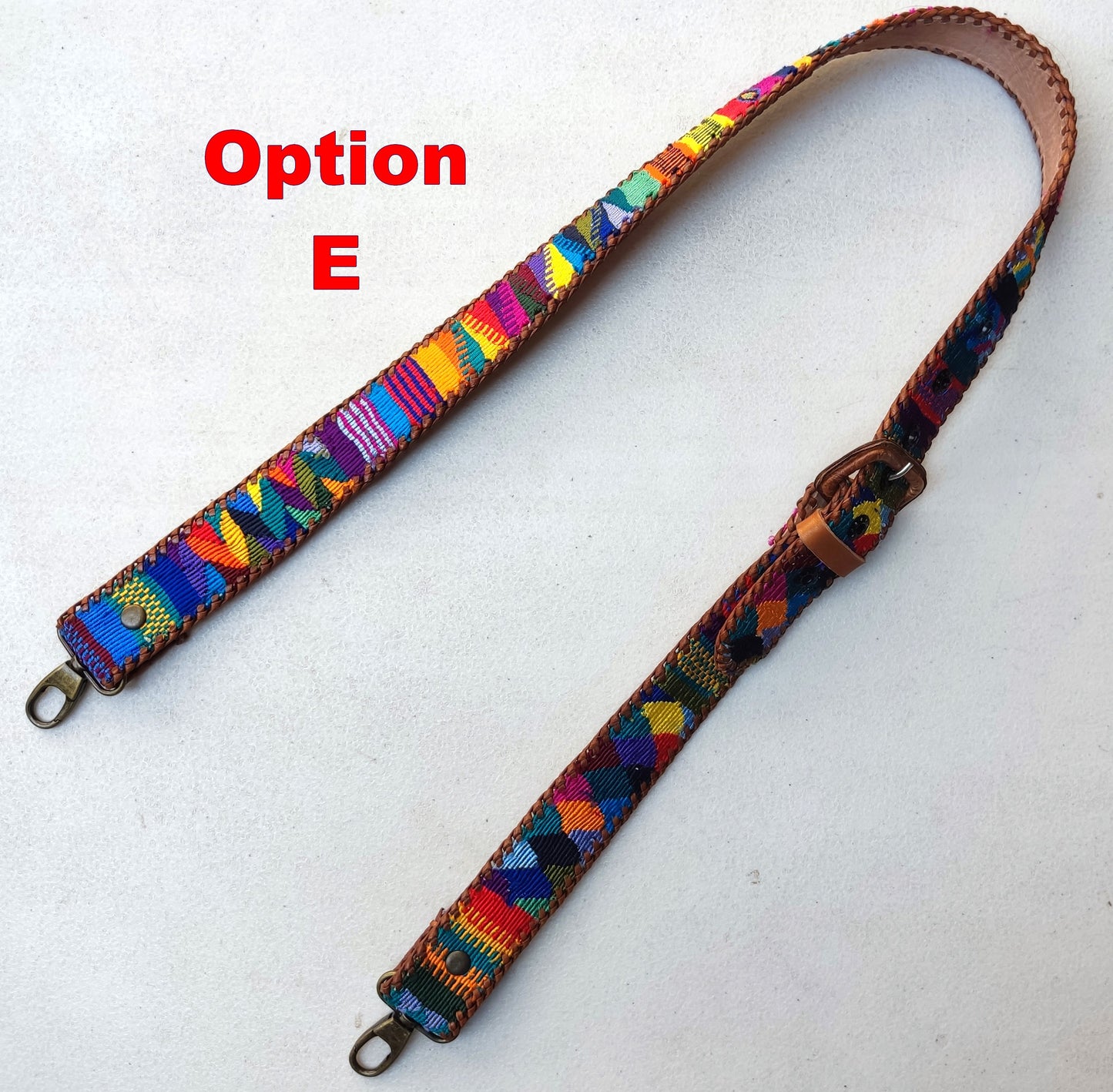Guatemalan handmade braided authentic leather weaved silk camera/bag strap