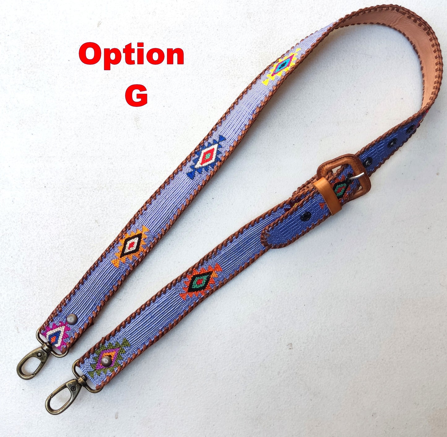 Guatemalan handmade braided authentic leather weaved silk camera/bag strap