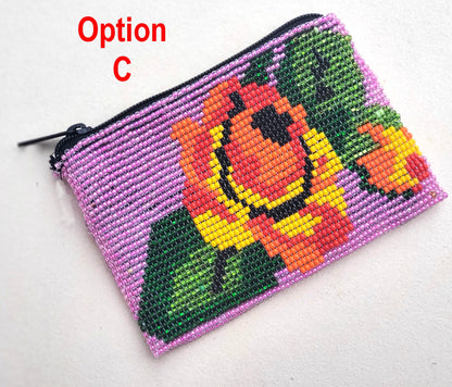 Handmade ARTISTICALLY made beaded COIN PURSE
