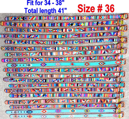 Lot of authentic Guatemalan HANDMADE BELT leather braided UNISEX belt