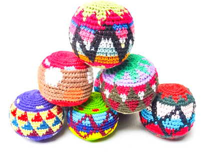 Guatemala Stress Relief Crocheted Cotton Hacky SACKS JUGGLING BALLS Available In Multiple Options