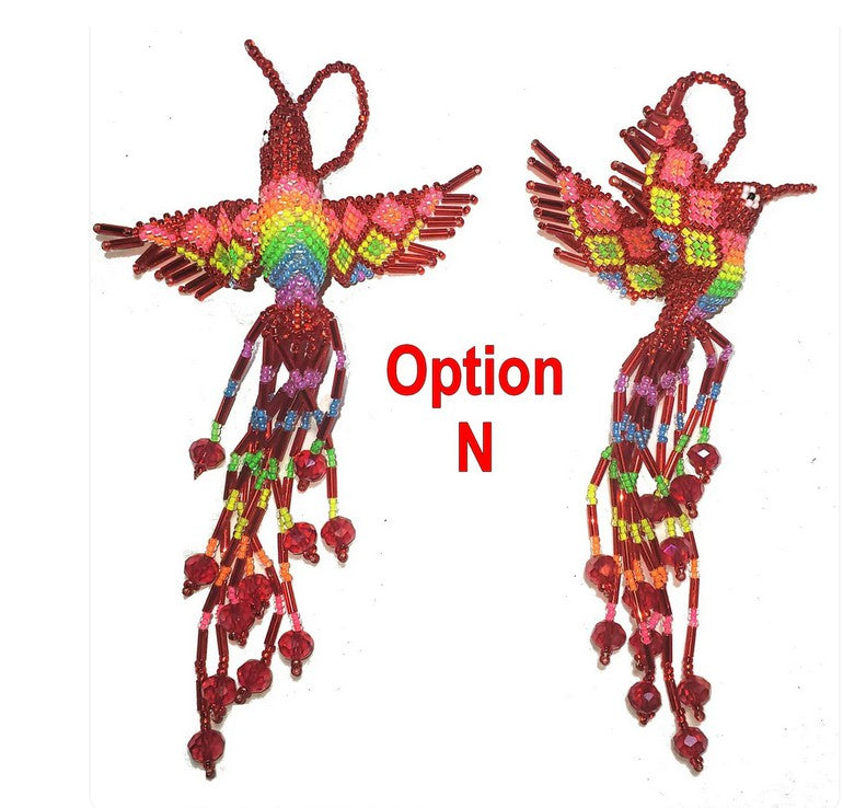 BEADED HUMMINGBIRD Hanging ORNAMENT Gift For Bird Lovers - Czech Glass Seed Beads And Nylon Thread - Mayan Fair Trade 