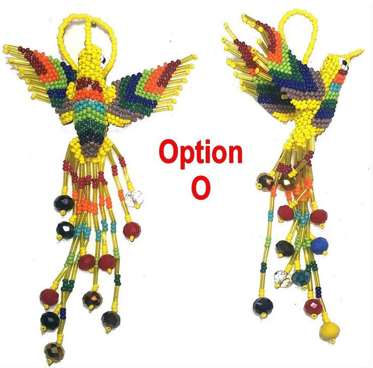 BEADED HUMMINGBIRD Hanging ORNAMENT Gift For Bird Lovers - Czech Glass Seed Beads And Nylon Thread - Mayan Fair Trade 