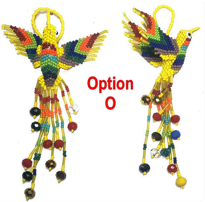 BEADED HUMMINGBIRD Hanging ORNAMENT Gift For Bird Lovers - Czech Glass Seed Beads And Nylon Thread - Mayan Fair Trade 