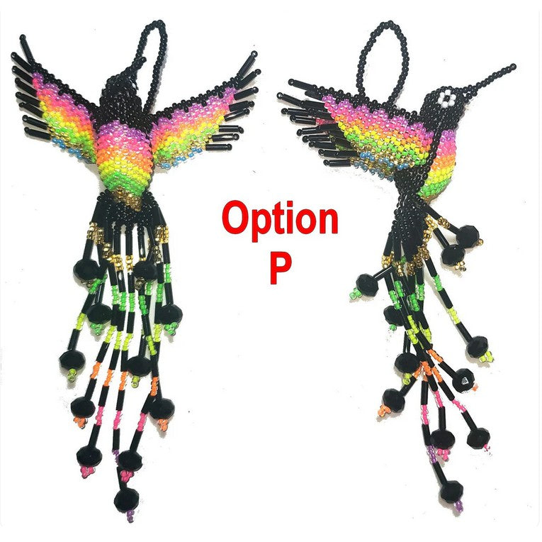 BEADED HUMMINGBIRD Hanging ORNAMENT Gift For Bird Lovers - Czech Glass Seed Beads And Nylon Thread - Mayan Fair Trade 