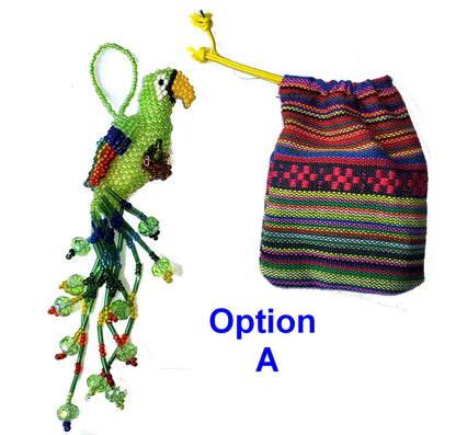 BEADED PARROT Hanging ORNAMENT Gift For Bird Lovers - Czech Glass Seed Beads And Nylon Thread