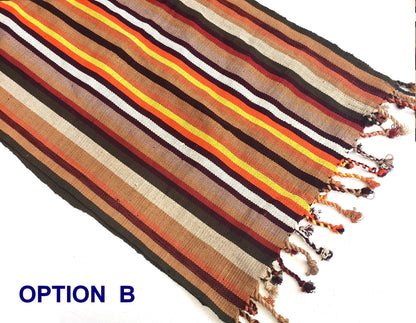 Cotton Guatemalan handmade weaved multicolor bed runner