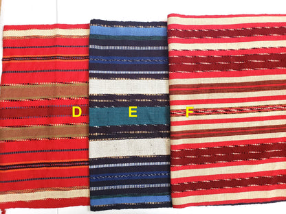 Cotton Guatemalan handmade weaved multicolor bed runner