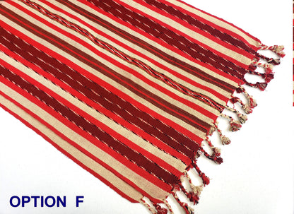 Cotton Guatemalan handmade weaved multicolor bed runner