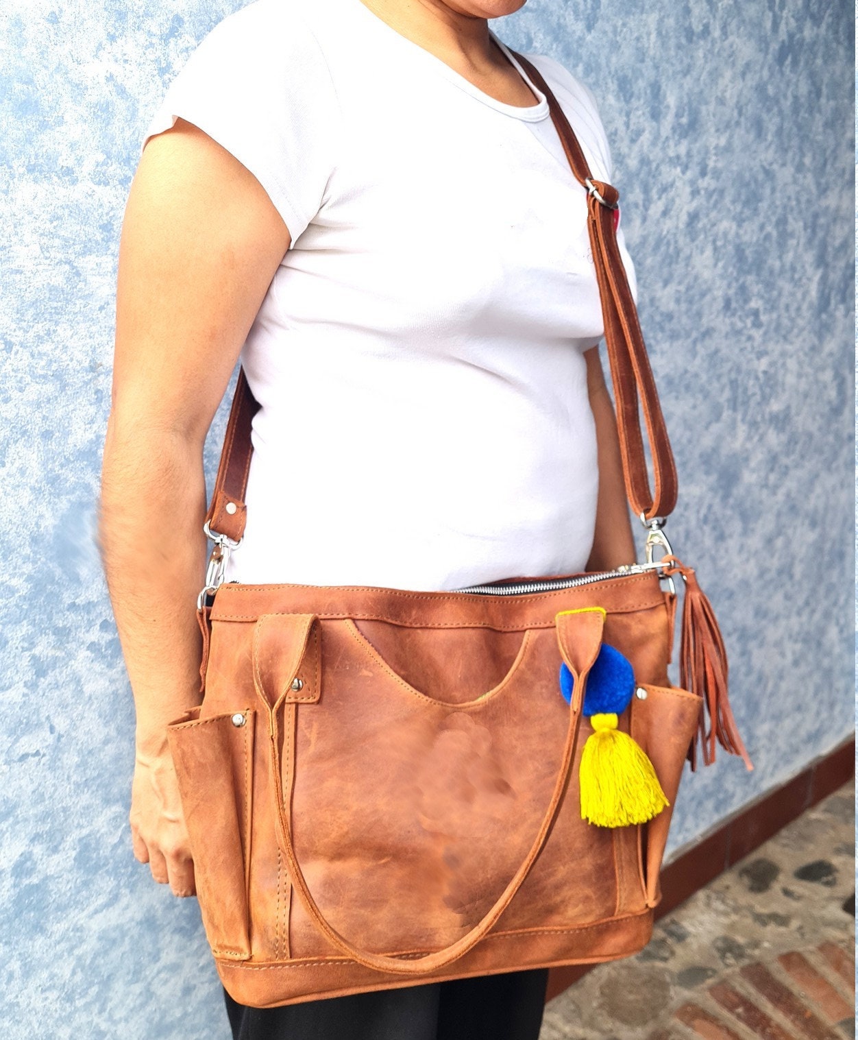 Tan Genuine LEATHER CONVERTIBLE BACKPACK Bag - Aesthetic Full Grain Leather Handles cross body And Handbags