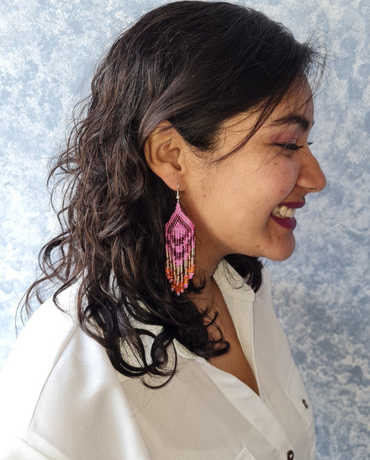 Guatemalan Handmade Colorful Seed Bead Earrings