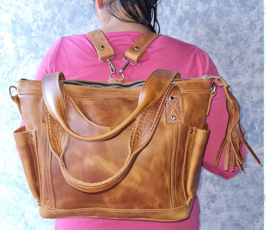 Tan Brown Bag, Convertible Backpack, Cross Body Bag,Tan