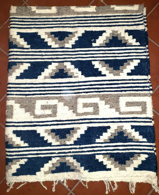Handwoven Guatemalan wool rug poncho made in Momostenango