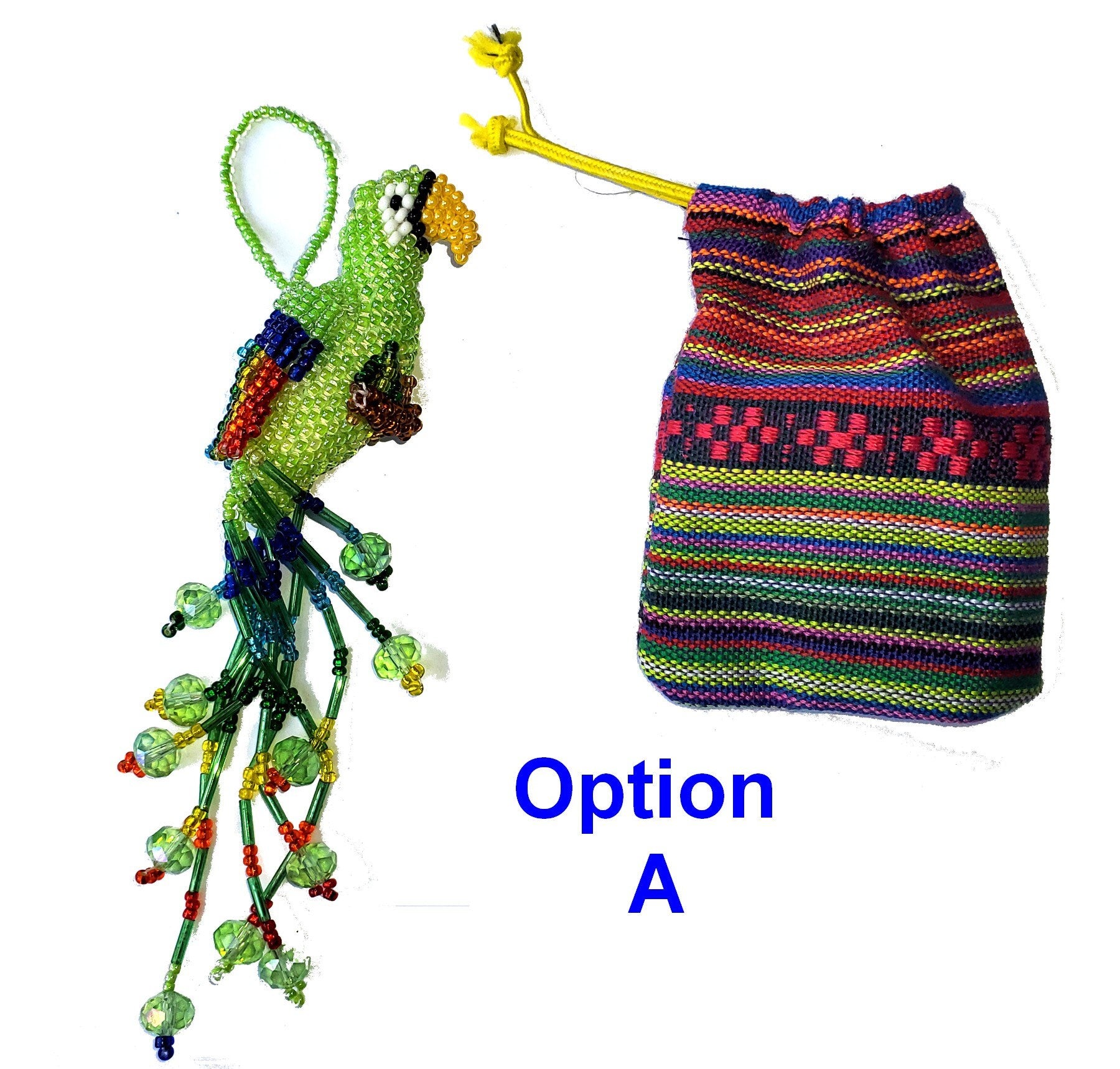 BEADED PARROT Hanging ORNAMENT Gift For Bird Lovers - Czech Glass Seed Beads And Nylon Thread