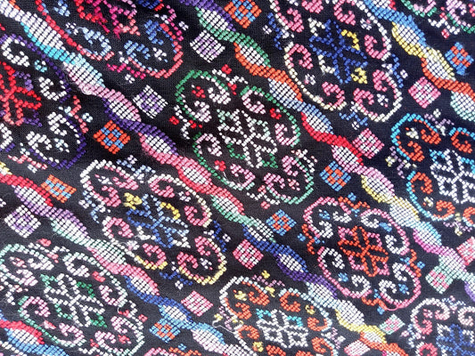 New unique Guatemala handmade weaved cotton multicolor Zunil Corte -Fabric per yard-