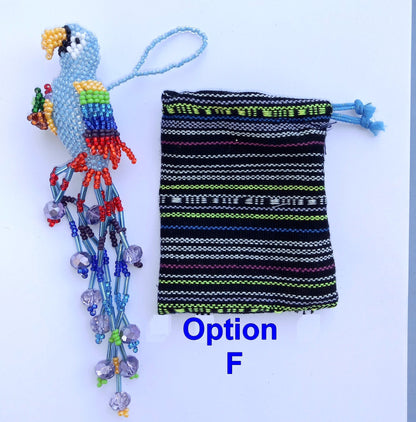 BEADED PARROT Hanging ORNAMENT Gift For Bird Lovers - Czech Glass Seed Beads And Nylon Thread