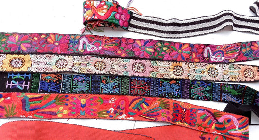 Vintage Guatemalan fajas -handmade embroidered belts-