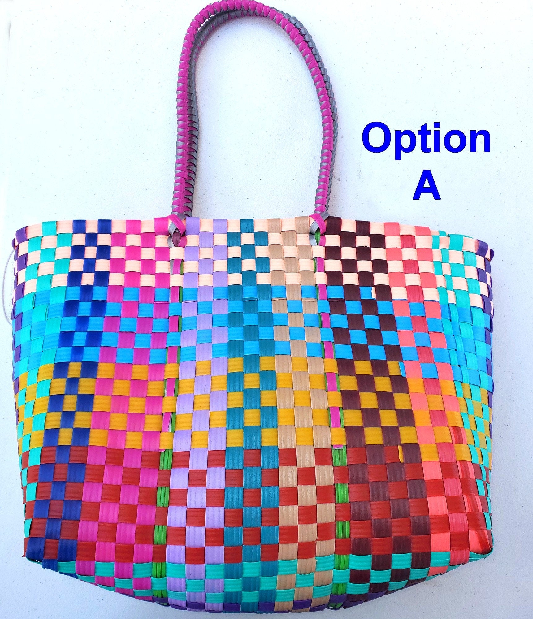 Woven Guatemalan Plastic market Bag - Recycled plastic - Mayan Fair Trade 